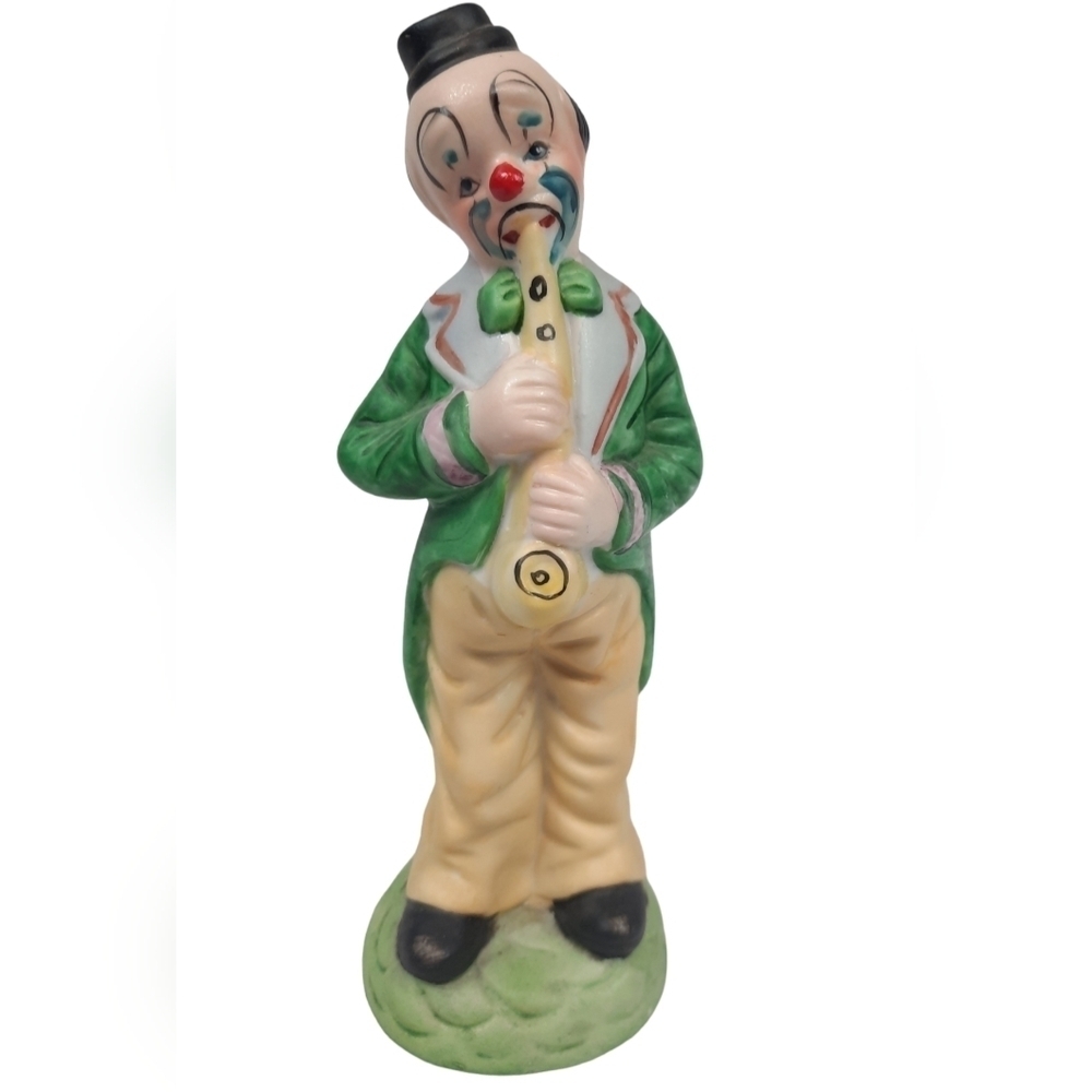Vintage Flambro Clown‎ Figurine Playing Saxophone